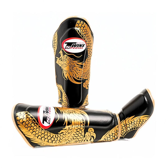 Twins Special FSGL10-49 Dragon Shin Guards - Gold/Black