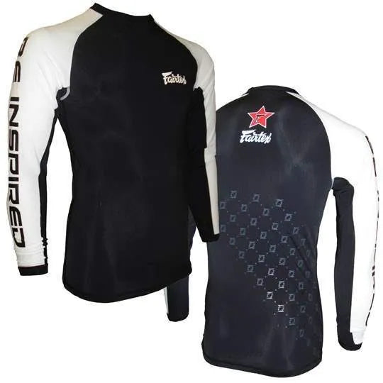 Fairtex Long Sleeve Rash Guard - Black/White