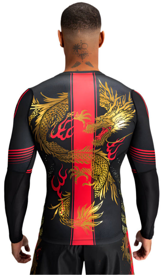 Venum X TEKKEN 8 - Marshall Law Rashguard - Black/Red/Gold