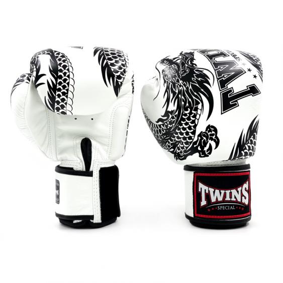 Twins Special Dragon Boxing Gloves - Black/White
