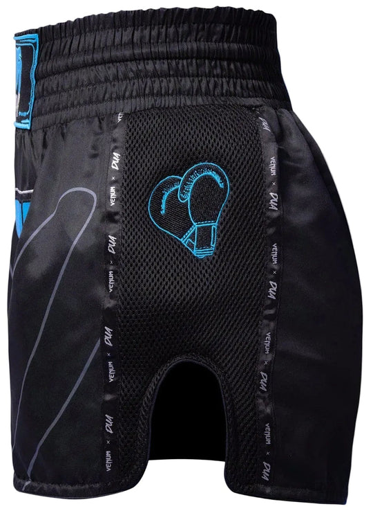 Venum x Dua Muay Thai Shorts - Black/Electric Blue