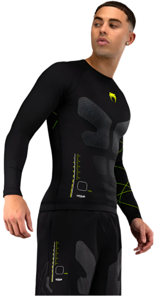Venum Training Camp 4.0 Long Sleeve Rashguard - Black/Neon Green