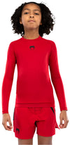 Venum Contender Kids Rashguards Long Sleeves - Cherry Red