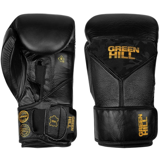 Green Hill Boxing Gloves Power Padded Training - Black