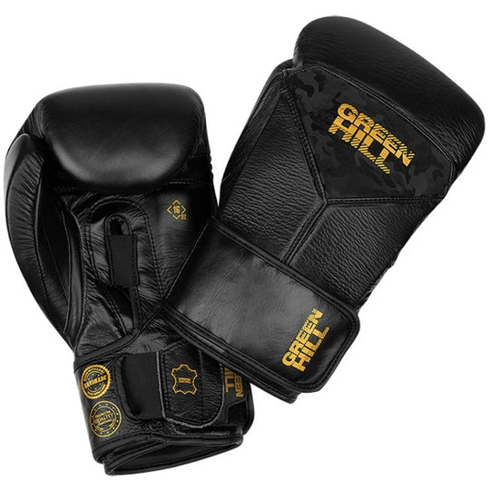 Green Hill Boxing Gloves Power Padded Training - Black