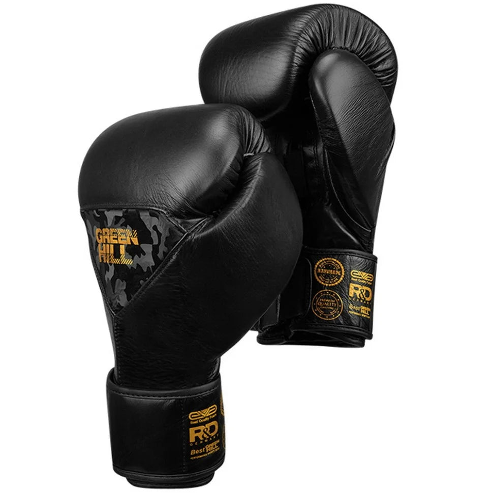 Green Hill Boxing Gloves Power Padded Training - Black