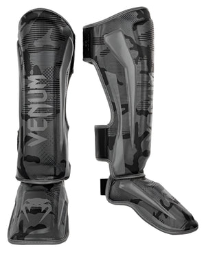 Venum Elite Shin Guards - Black/Dark Camo