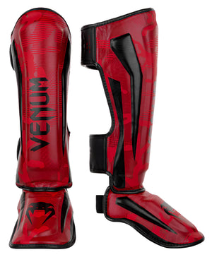 Venum Elite Shin Guards - Red Camo
