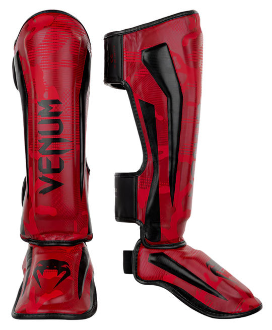Venum Elite Shin Guards - Red Camo