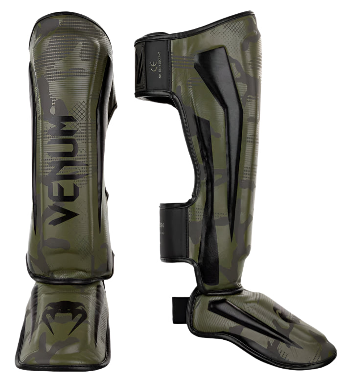 Venum Elite Shin Guards - Khaki Camo
