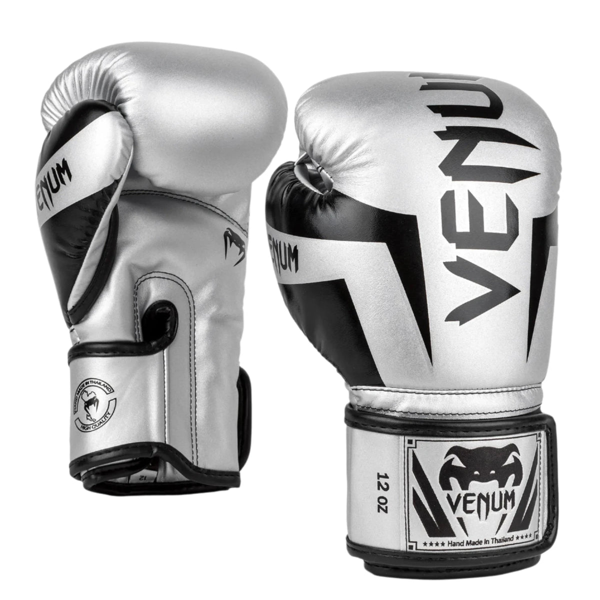 Venum Elite Boxing Gloves - Silver/Black