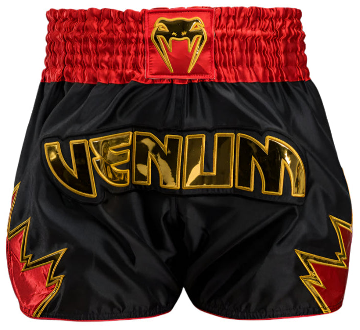 Venum Inferno Muay Thai Shorts - Black/Gold/Red