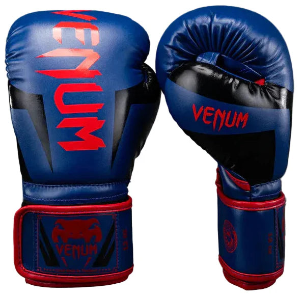 Venum Elite Boxing Gloves - Dark Blue/Red