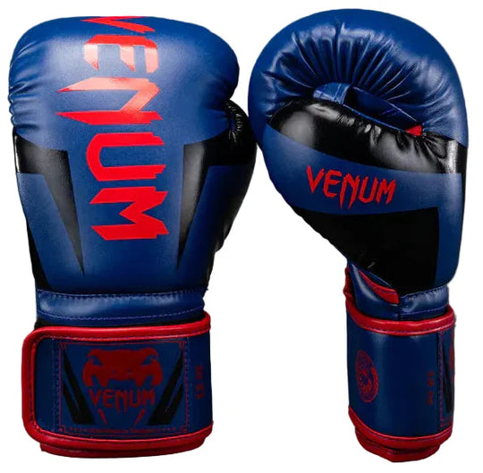 Venum Elite Boxing Gloves - Dark Blue/Red
