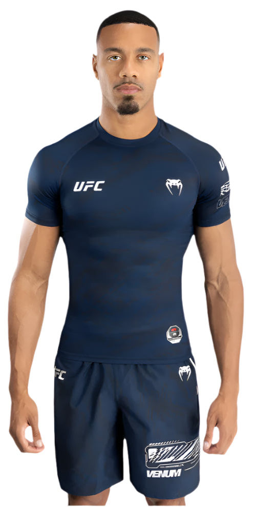 Venum UFC Fusion Fight Week Men’s Performance Short Sleeve Rashguard - Oceanic Blue