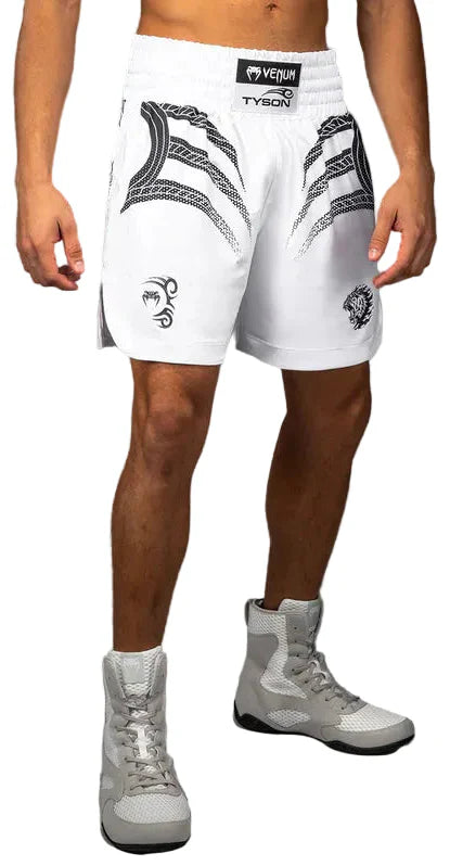 Venum x Mike Tyson Tiger Boxing Shorts - Optical White/Deep Black
