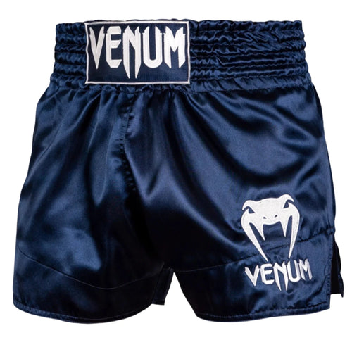 Venum Classic Muay Thai Short - Navy Blue/White