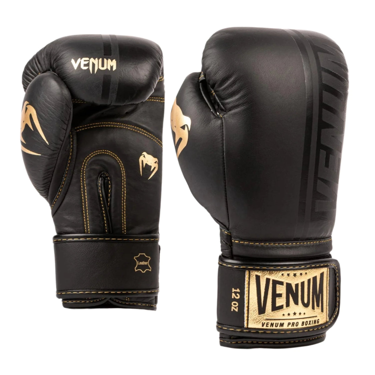 Venum Shield Pro Boxing Gloves Velcro - Black/Black-Gold