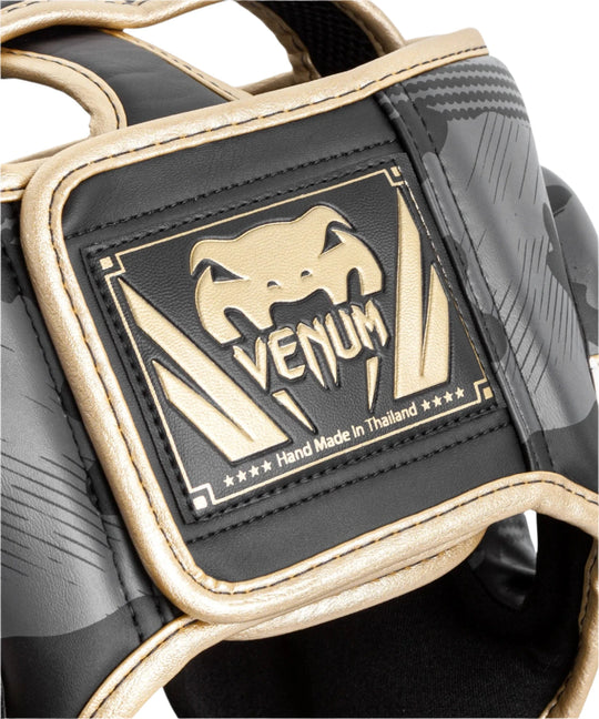 Venum Elite Boxing Headgear - Dark Camo/Gold