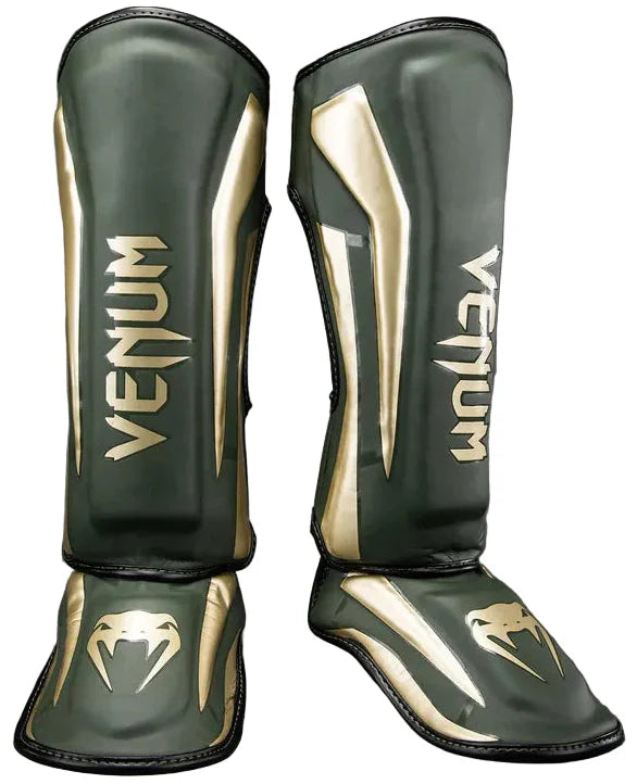 Venum Elite Shin Guards - Khaki