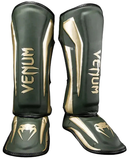 Venum Elite Shin Guards - Khaki