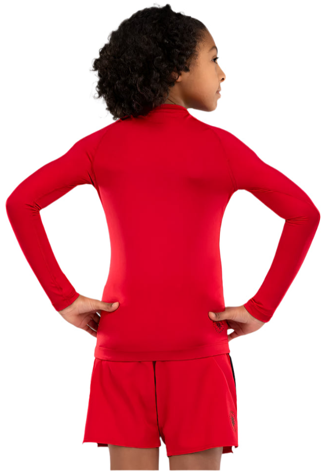 Venum Contender Kids Rashguards Long Sleeves - Cherry Red