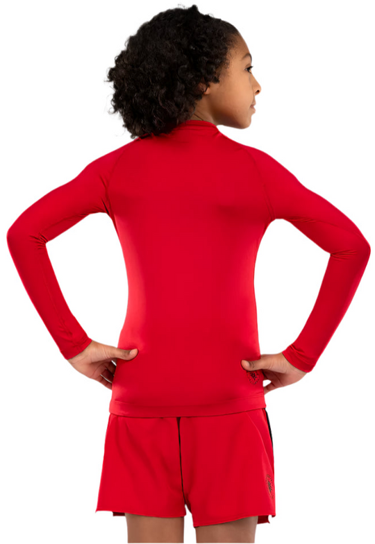 Venum Contender Kids Rashguards Long Sleeves - Cherry Red