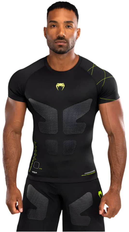 Venum Training Camp 4.0 Short Sleeve Rashguard - Black/Neon Green