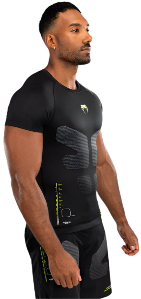 Venum Training Camp 4.0 Short Sleeve Rashguard - Black/Neon Green
