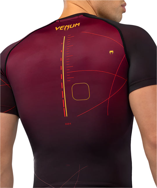 Venum Tactical XT Short Sleeve Rashguard - Black/Burgundy/Gold