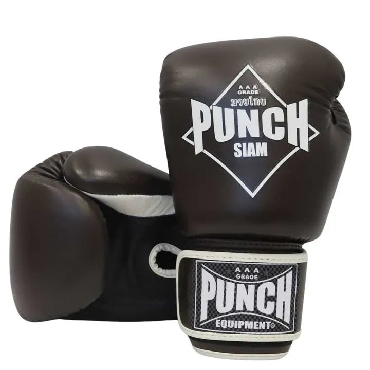 Punch Boxing Gloves - Siam™ - Leather - Chocolate - 12Oz