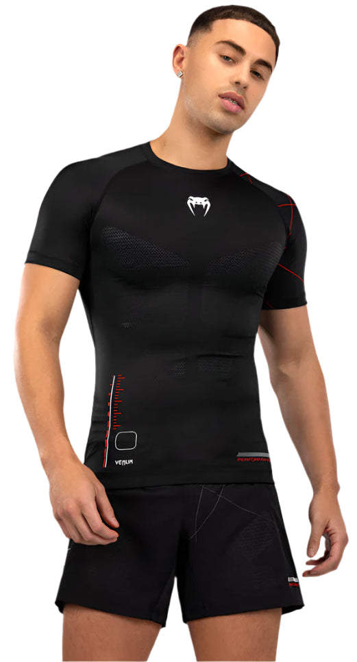 Venum Tactical XT Short Sleeve Rashguard - Black/Fire Red