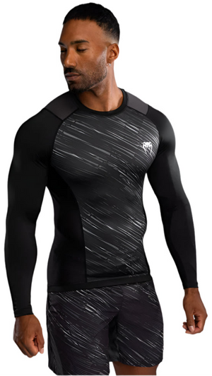 Venum Rapid Long Sleeve Rashguard - Black/Storm Grey