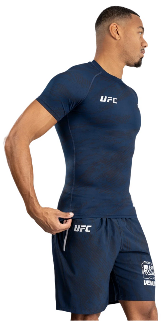 Venum UFC Fusion Fight Week Men’s Performance Short Sleeve Rashguard - Oceanic Blue