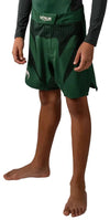 Venum Attack Kids Fightshorts - Forest Green/ Off White