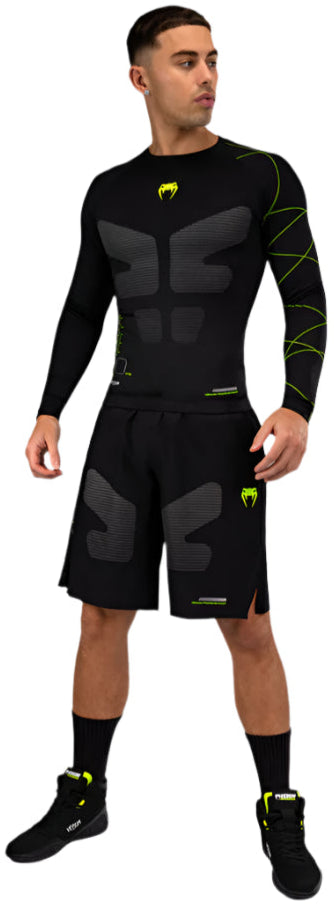 Venum Training Camp 4.0 Long Sleeve Rashguard - Black/Neon Green