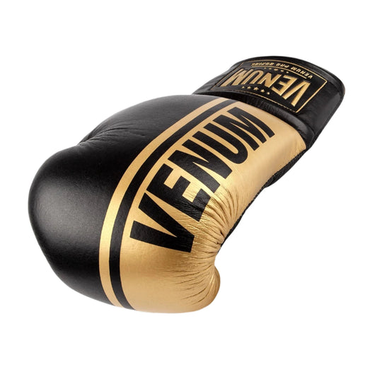 Venum Shield Pro Boxing Gloves - With Laces - Black/Gold