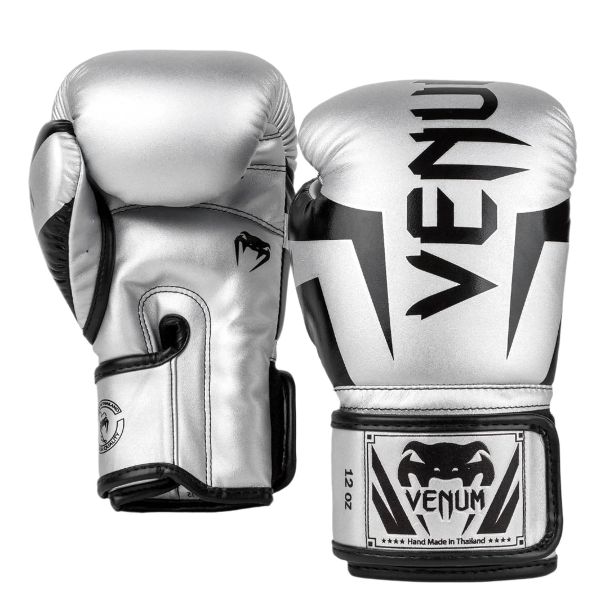 Venum Elite Boxing Gloves - Silver/Black