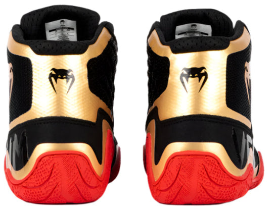 Venum Elite Wrestling Shoes - Black/Gold/Red