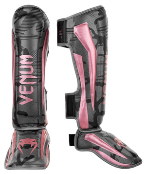 Venum Elite Shin Guards - Black/Pink Gold