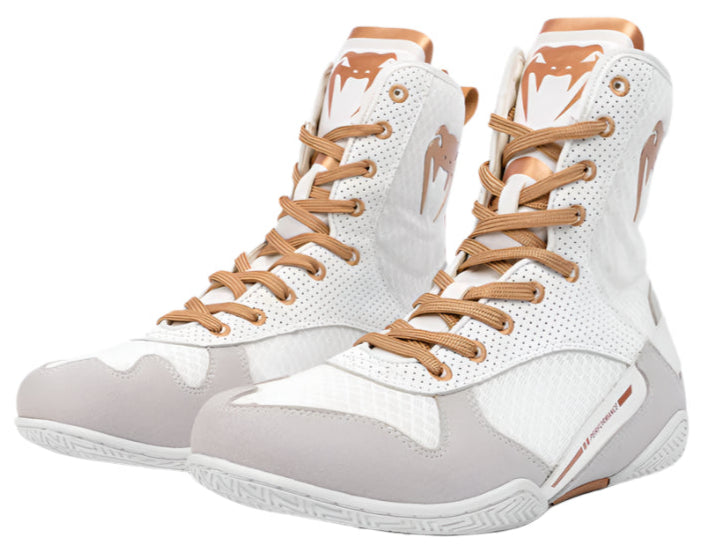 Venum Elite Boxing Shoes - White/Gold
