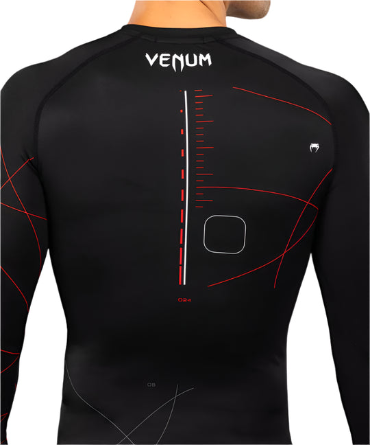 Venum Tactical XT Men's Long Sleeve Rashguard - Black/Fire Red