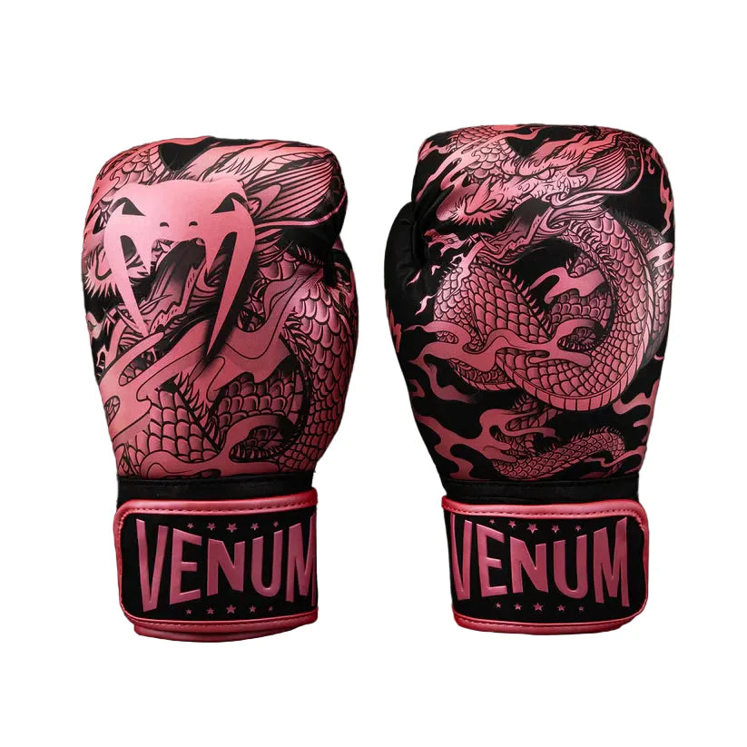 Venum Dragon's Flight Boxing Gloves Black/Metallic Pink