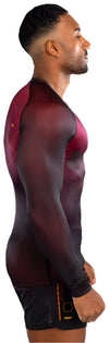 Venum Tactical XT Men's Long Sleeve Rashguard - Black/Burgundy/Gold