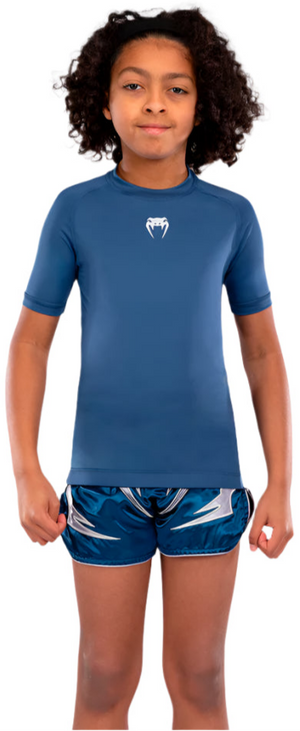 Venum Contender Kids Rashguards Short Sleeves - Royal Blue