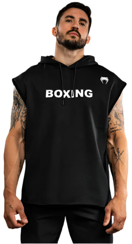 Venum VT Boxing Sleeveless Hoodie - Black/White
