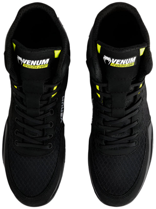 Venum Training Camp 4.0 Wrestling Shoes - Black/Neon Green