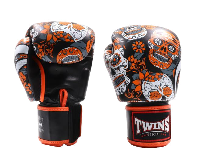Twins Special Skull Boxing Gloves - Orange