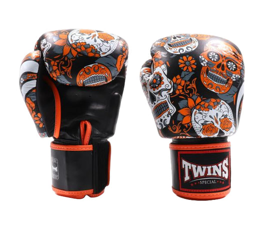 Twins Special Skull Boxing Gloves - Orange