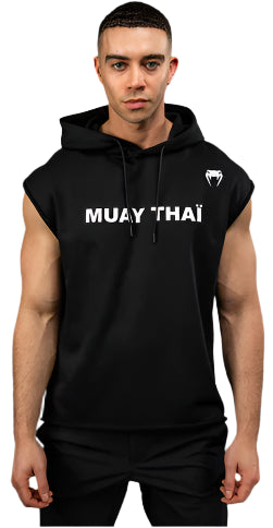 Venum VT Muay Thai Sleeveless Hoodie - Black/White